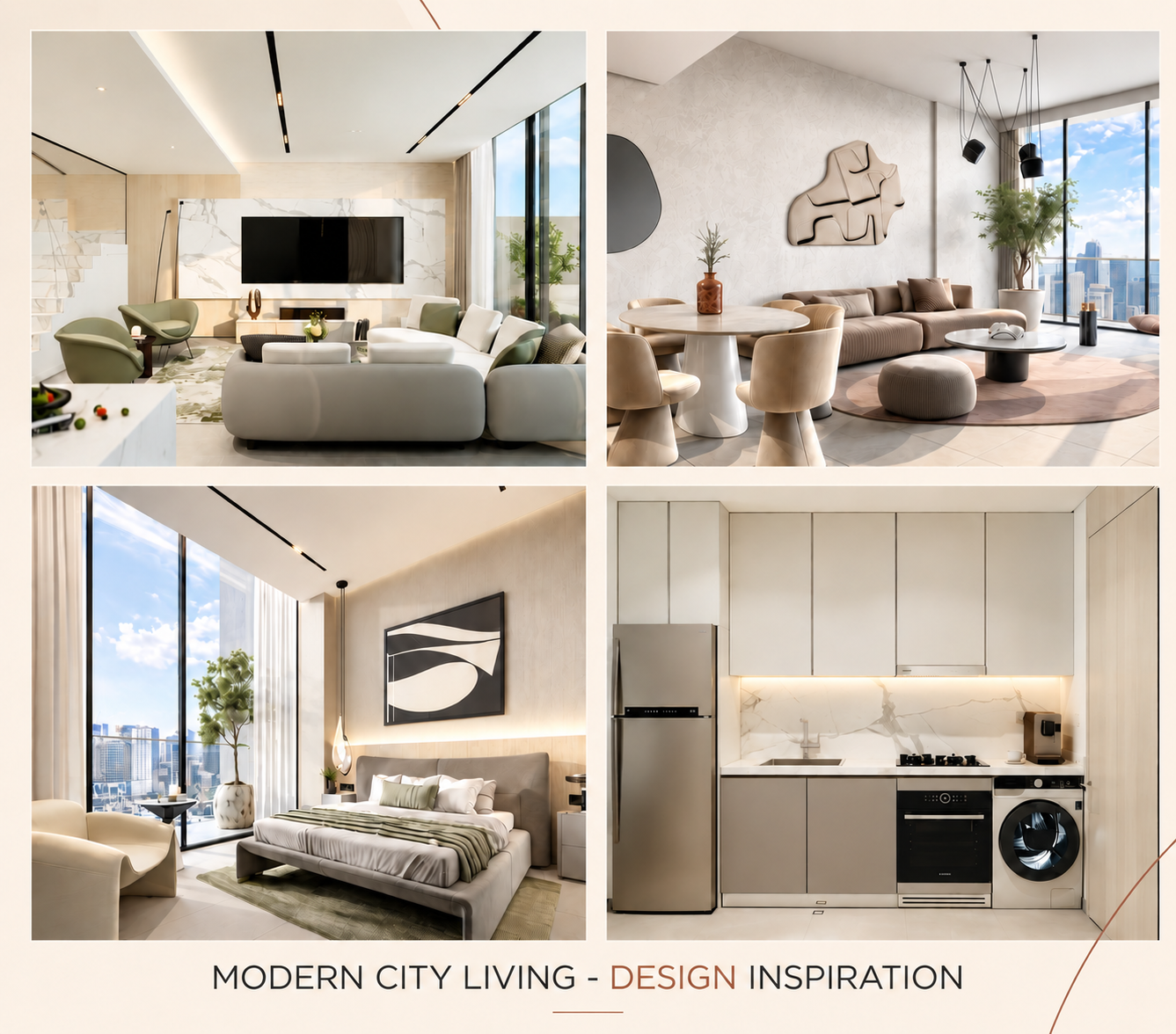 Norah Residence marketing images of apartment interiors